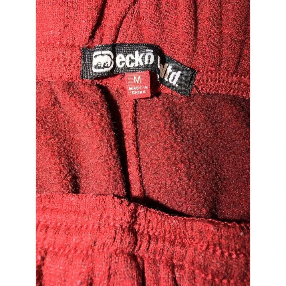 Ecko Unltd Men's M Red Fleece Joggers Sweatpants Big Logo Rhino Graphic 90s Y2K - Picture 3 of 5